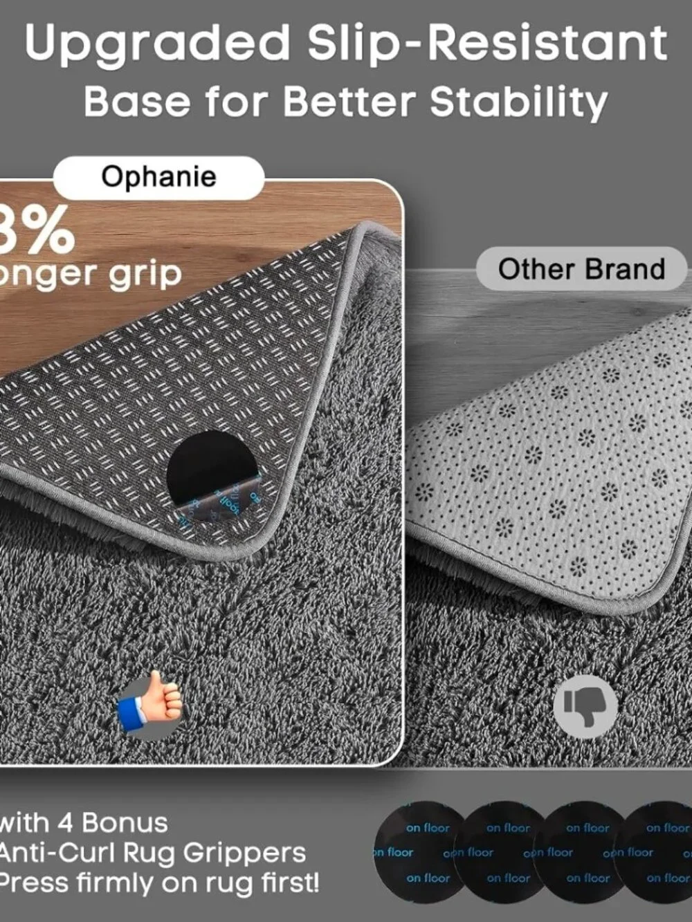 Ophanie Runner Rug for Hallway, 2x6 Upgrade Non-Slip Fluffy Soft Bedside Rugs
